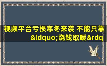 视频平台亏损寒冬来袭 不能只靠“烧钱取暖”